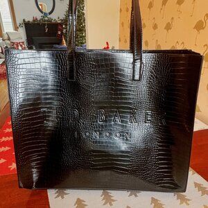 Ted Baker Allicon Mock Crock - Extra Large Tote - Black - NWOT